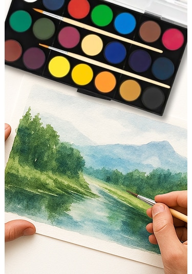 Faber-Castell Suluboya 21 Renk, Büyük Boy, Geniş Renk Yelpazesi, Parlak Canlı ve Örtücü Renkler