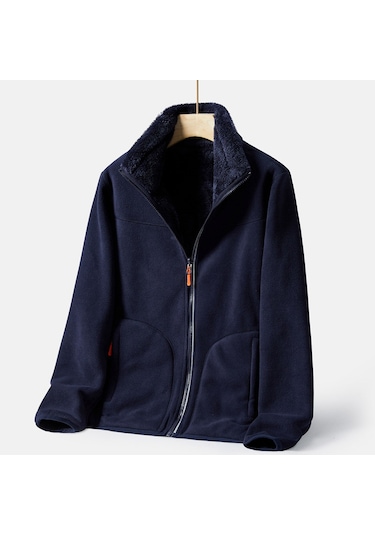 Snapbuy Çift Taraflı Fermuarlı Kadın Polar Üst Siyah