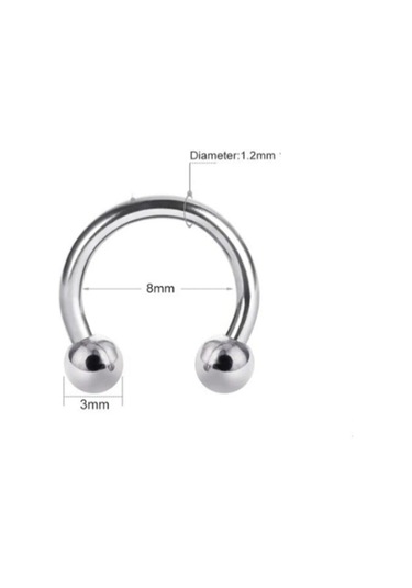 8 Mm Düz Çelik Tragus Helix Piercing Rook Daith Gold Renk Ucu Top Renkli