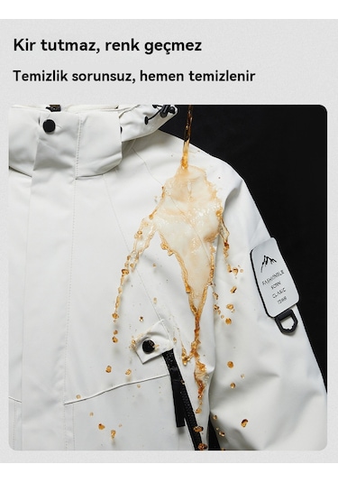 Çıkarılabilir Kapüşonlu Ve Su Geçirmez Erkek Rüzgarlığı Mor