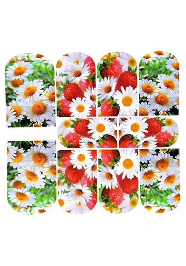 Tırnak Sticker Papatya Çiçek Süsleme Dövmesi Çoklu Etiket 8x7cm