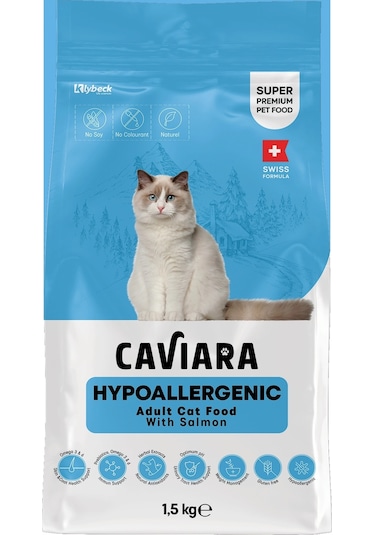 Caviara Hipoalerjenik Somonlu Yetişkin Kedi Maması 1,5 Kg