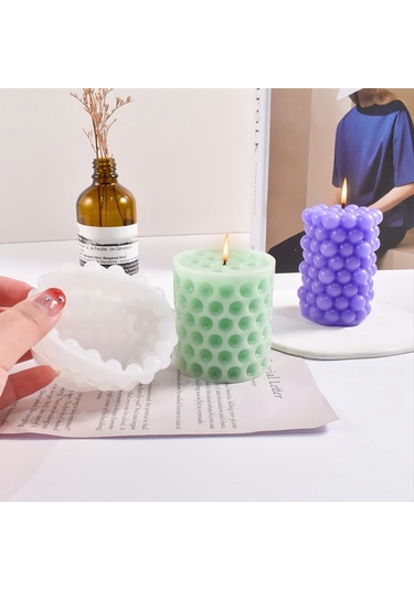 Gildedwill Kendin Yap Mumluk Yapımı Aromaterapi Mum Kalıbı El Yapımı Silikon Mum Kalıbı Altıgen Top Mum Kalıbı