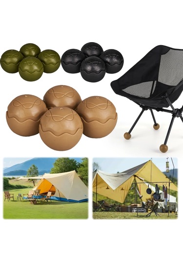 4 Adet Sandalye Sabitleyici Top Ayak Kauçuk Katlanır Sandalye Siyah