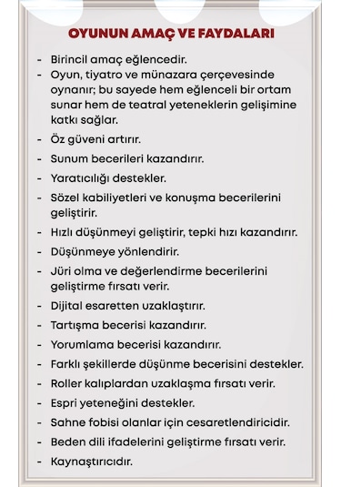 Sahne Teatral Performans Kutu Oyunu - Nar Oyunları