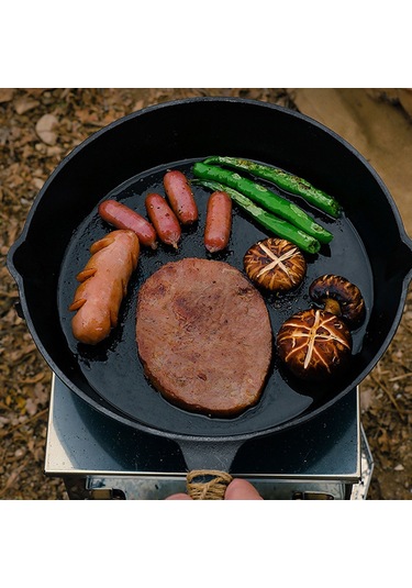 Yifomall Kamp Ve Ev Kullanımı İçin Dökme Demir Izgara Tava - 20cm Çap, Yapışmaz Yüzey Çok Renkli