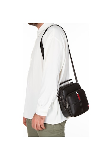 Adelina Siyah Deri El Ve Omuz Çanta Seyahat Günlük Çapraz Askılı