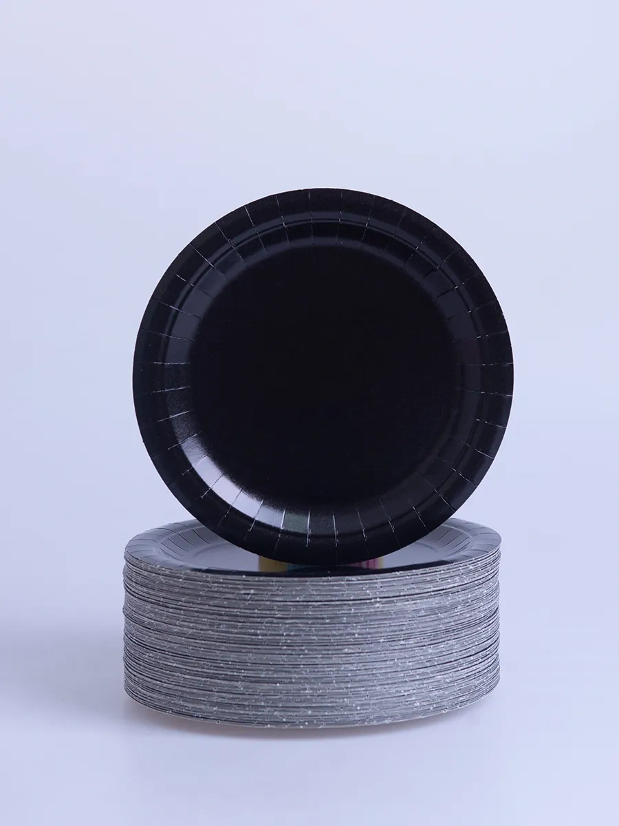 Laren Tek Kullanımlık Kağıt Tabaklar 18 Cm, Pakette 100 Adet 302852272 Siyah