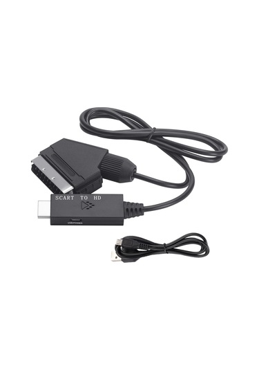 Sones Scart - Hdmı Uyumlu Dönüştürücü Video Ses Adaptör Kablosu Siyah