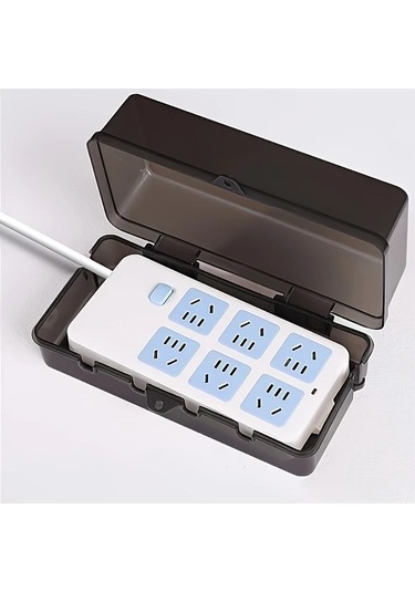 Fastbuy Prizli Beyaz Lüks Elektrik Kutusu Su Geçirmez 6 Priz Zamanlayıcı Uzatma Kablosu Duvara Montaj