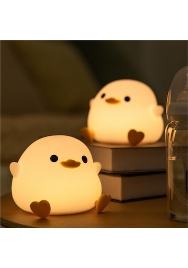 Led Gece Lambası Dokunmatik Kontrollü Gece Lambası Silikon Lamba İle Sevimli Sıcak Beyaz Gece Lambası Usb Şarj Edilebilir Yyv