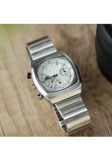 Fastbuy Cıloa Erkek Kuvars Saat 501 - Beyaz Takvim, 24 Saat, Siyah Kadran, Spor Altın Kasa Altın