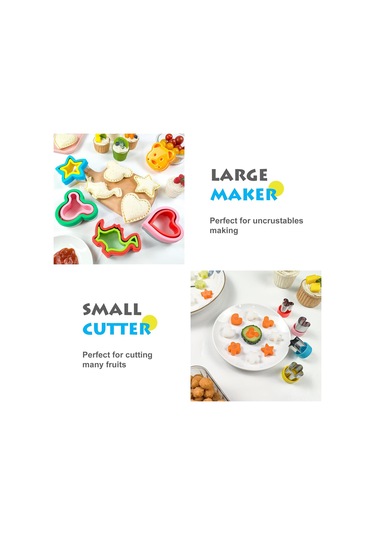 Youtek Çocuk Sandviç Kesici Ve Kapama Aleti Seti 5 Büyük + 4 Küçük Kalıp Çok Renkli