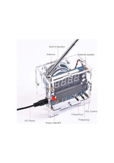 Springsun Mini Tea5767 Fm Radyo Alıcısı Şeffaf Kabuklar Fm Radyo Radyo Üretim Kiti Dıy Toplu Fm Radyo