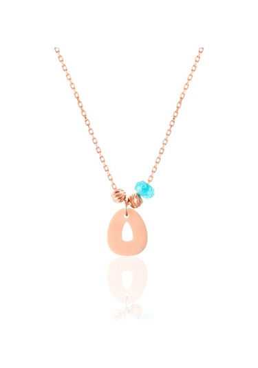 925 Ayar Gümüş Aquamarin-Gümüş Toplu Harf Kolye (195175909)