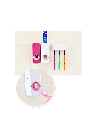 Zmc Bilişim Otomatik Diş Macunu Sıkacağı Ve 5 Adet Diş Fırası Tutacağı Diş Fırçalığı Çok Renkli