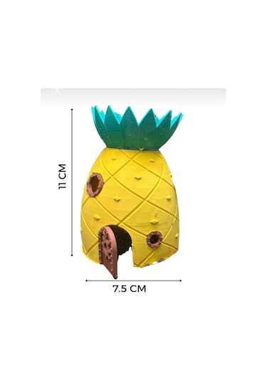 Akvaryum Dekoru 2 Li Set Ananas Ev + Moai Ev Set-ana-moa-01, One Size