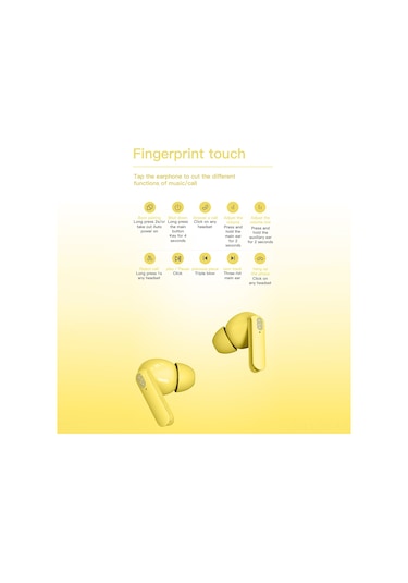 Skycity Y113 Tws Kablosuz Kulaklık: Su Geçirmez, Nois Cancelling, Mikrofonlu, Uzun Pil Ömrü, Ergonomik In-ear Spor Kulaklık Beyaz