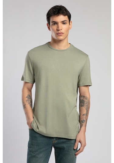 Lee Cooper Gael Erkek O Yaka T-shirt Haki-19820 Haki