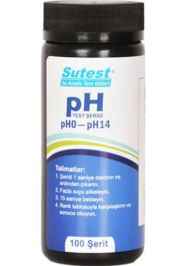 Sutest pH Test Kağıdı - pH ölçüm kağıdı - pH test kağıdı -  pH şeridi -  0-14 pH