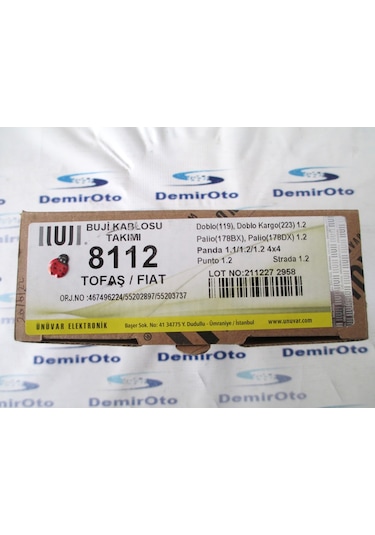 46749624 Buji Kablosu Takım 1,2 Doblo-Palio-Punto UNUVAR