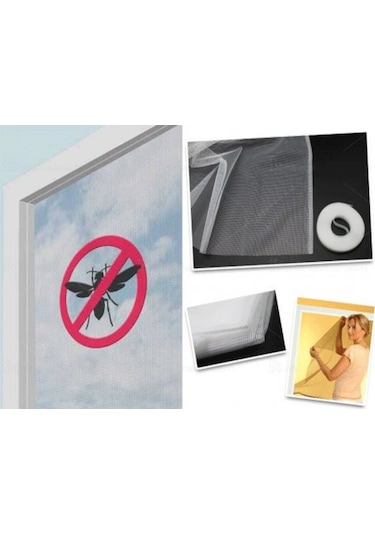 Büro Ev Ofis Haşeresi İçin 100x150cm Beyaz Pencere Cam Sinekliği