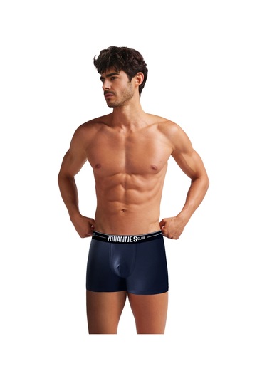 Yohannes Club, Erkek Özel Bölmeli Pamuklu Boxer, Renk Seçenekli, Tekli Paket Lacivert