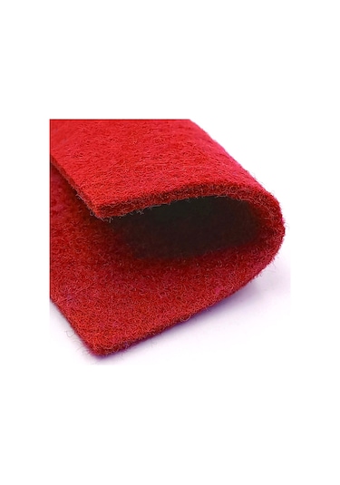 Yılbaşı Temali -3 Desenli Kırmızı Keçe Bardak Altlığı  6'lı Takım Kırmızı