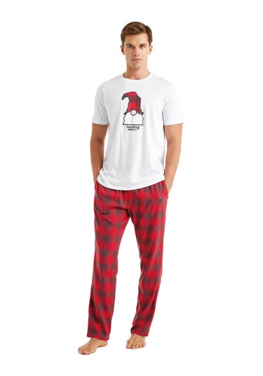 Erkek T-shirt 40594 - Beyaz Beyaz