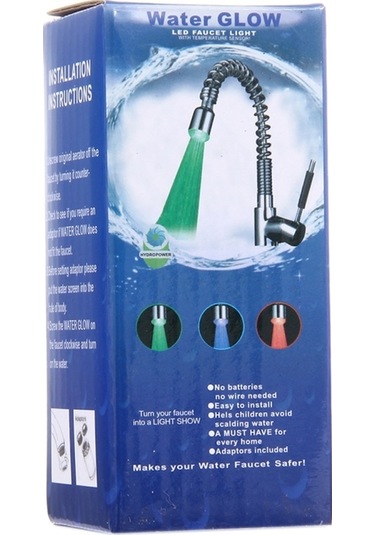 Sdf-b2 1 Led Abs Sıcaklık Sensörü Rgb Led Musluk Işık Su Kızdırma Duş, Boyut: 78 X 28mm, Arayüz: 22mm Gümüş Diğer