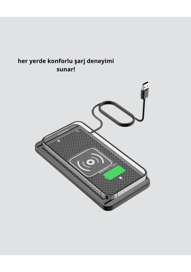 Manyetik Şarj Pedi 7.5w 10w 15w Hızlı Şarj Kaymaz Tabanlı