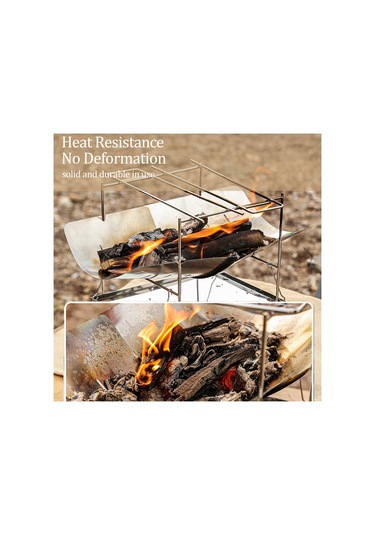 Ranyeek Tahta Isıtıcı Ve Barbekü Izgarası - Çelik Materyal, Taşınabilir Çadır Kamp Aleti Çok Renkli