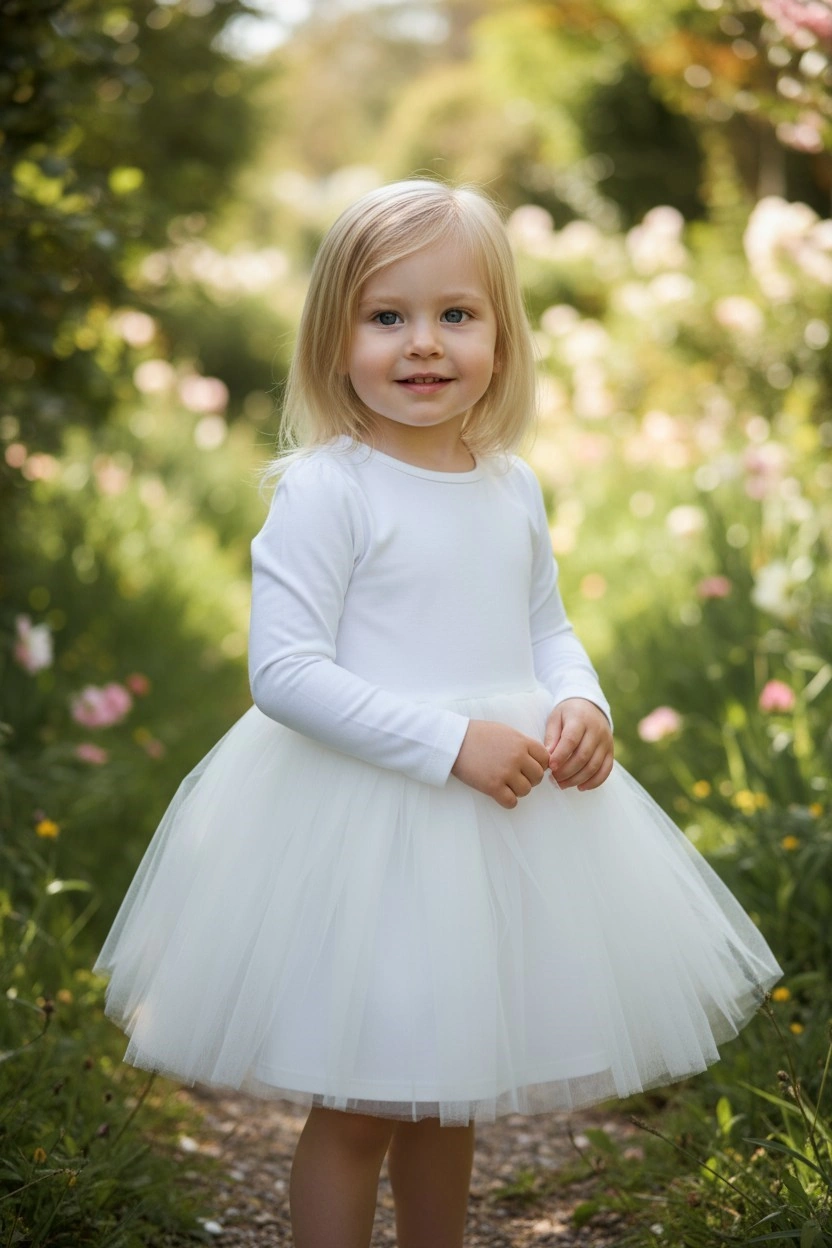 Bolero Hırkalı Kız Çocuk Tüllü Elbise KREM