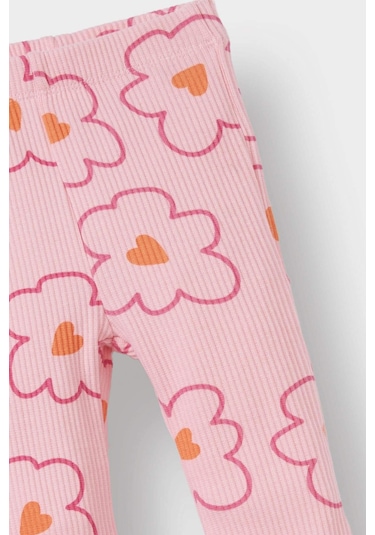 Defacto Kız Bebek 2li Takım Çiçekli Sweatshirt İspanyol Paça Tayt F0514a525aupn99 Pembe