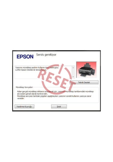 Epson L1210 L3210 L3250 L3251 L3260 L5290 Ped Hatası Resetleme