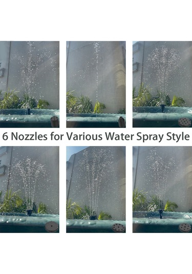 Symbee "güneş Enerjili Bahçe Çeşmesi - 5.5w Güçlü, 380l/h Akış, 6 Nozul Seti, 3m Kablo, Su Tasarrufu Sağlar"