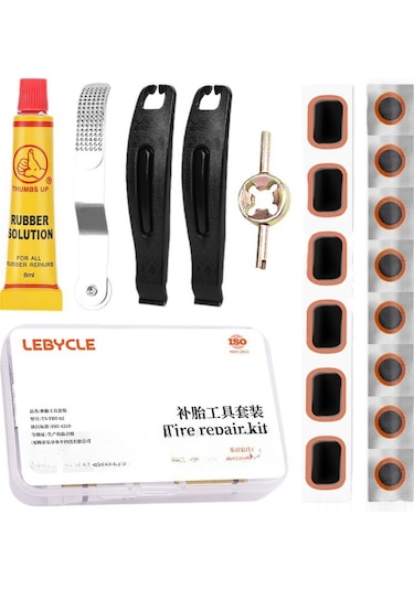 Mufunye Lebaik Bisiklet Lastik Tamir Seti: Dağ Ve Yol Bisikletleri İçin Taşınabilir Patçalar, Jöle Ve Araçlar İle Hızlı Tamir