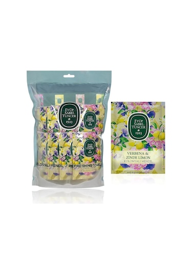 Eyüp Sabri Tuncer Verbena Zinde Kokulu Islak Mendil Tekli Ambalaj Büyük Boy - 50 Adet 50'li Set