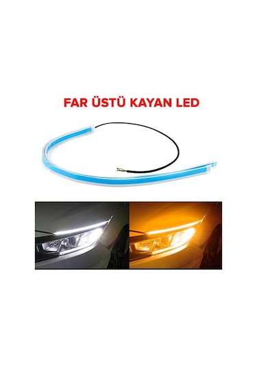 Far Üstü Kayar Led Açılış Animasyonlu Selamlamalı 60cm 2 Adet