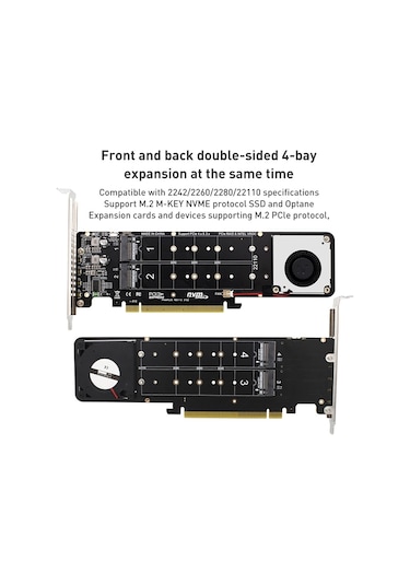 Sones Pcıe X16 - M.2 M-key Nvmex4 Ssd Raıd Dönüştürücü Kartı