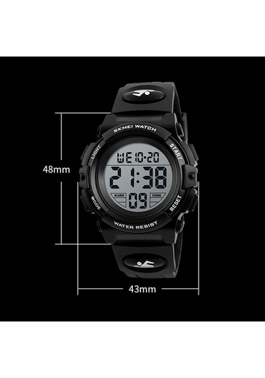 Novahub Skmeı 1258 Multifunction Outdoor Sports Night Light Waterproof Wrist Watch, Size: S Black Multi-color, Renkli Çok Renkli