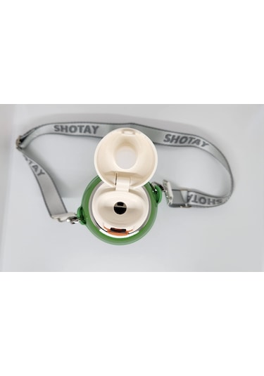 Shotay St-8812 Space 600ml Çift Başlık Kapak Termos Matara Yeşil