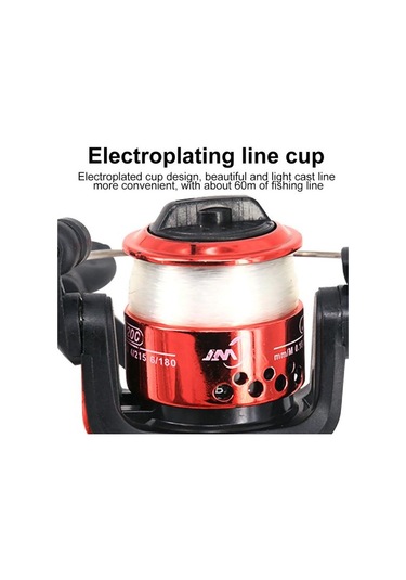 Kırmızı Muqzı Spor Aksesuarı 3 Rulman Topları Mini Yüksek Hızlı İplik Balıkçılık Reel İle 60 M Şeffaf Hat