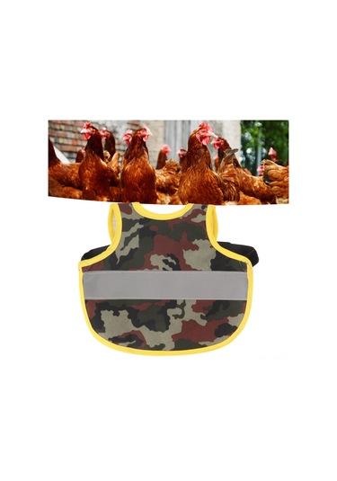 Yuntech01 Tavuklar İçin Yansıtıcı Yelek - Polyester Malzeme, Sıcak Tutma Ve Korumalı Tasarım, Gece Yansıtıcı Şeritli, Orta Boy Tavuklar İçin