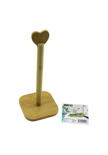 Kare Altlık 12x12cm Ahşap Bambu Kağıt Havluluk Kalp Başlı Sap 28.5cm Çok Renkli