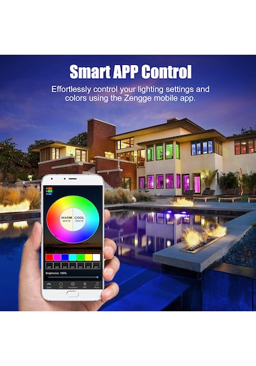 Reedark Bluetooth Akıllı Ampul, Zengge Uygulaması İle Kontrol, 2700k-6500k Cct Ve 16m Rgb Renk, Dinamik Modlar, Müzik Senkronizasyonu, Zamanlayıcı Ve Kumanda, Beyaz