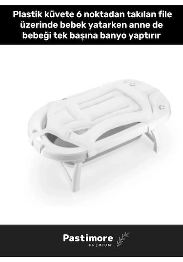 Premium Ultra Lüx Tüm Küvetlerle Uyumlu Köpük Dolgulu Kafa Yastıklı Bebek Banyo Filesi