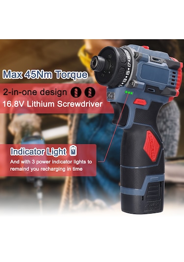 Hallow 45NM Torklu 16.8V Çok Fonksiyonlu Şarjlı Tornavida