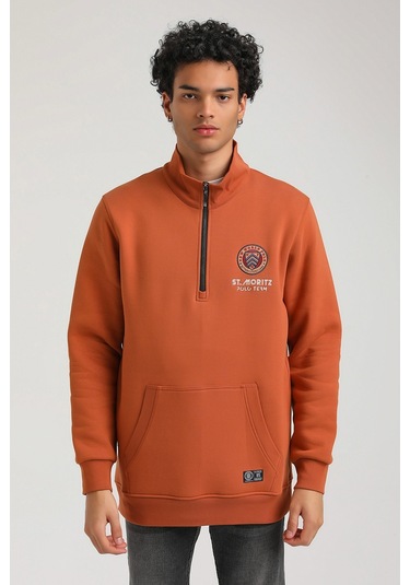 New World Polo Kiremit Slim Fit Half-zip Sweatshirt 23fwm64064-kıremıt Kiremit