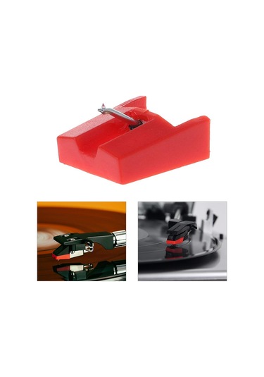 Ranyeek Kırmızı Lp Gramofon İğnesi, Safir Uçlu, 33/45/78 Rpm Desteği, Yüksek Kaliteli Ses, Crosley/sony Uyumlu, Tekli Paket